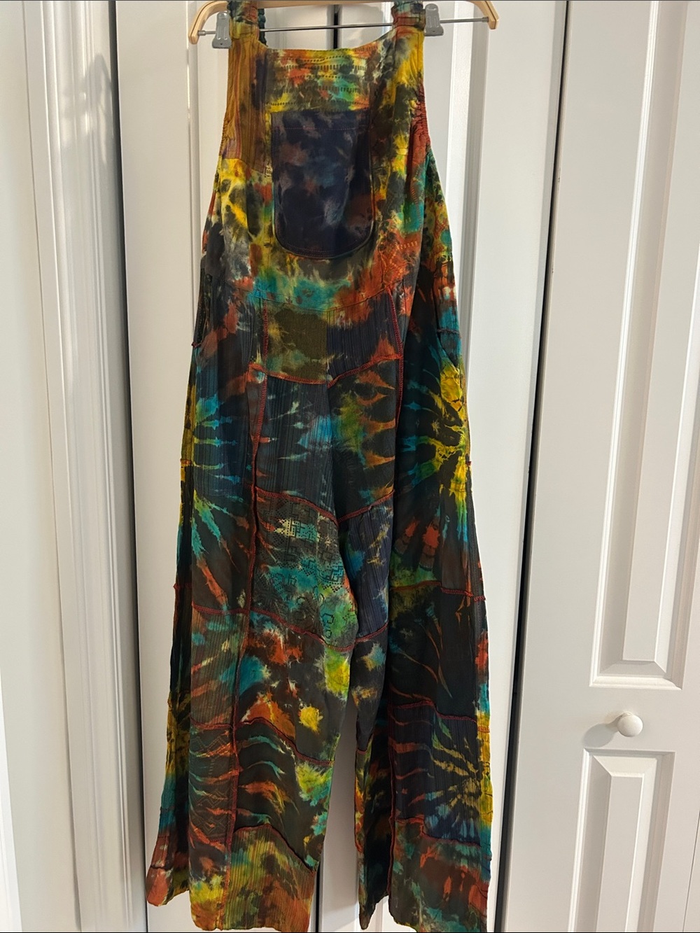 Multicolor Tie-Dye Overalls